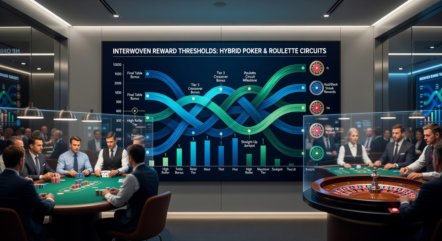 Chart illustrating reward threshold progression across multiple casino properties in hybrid circuits