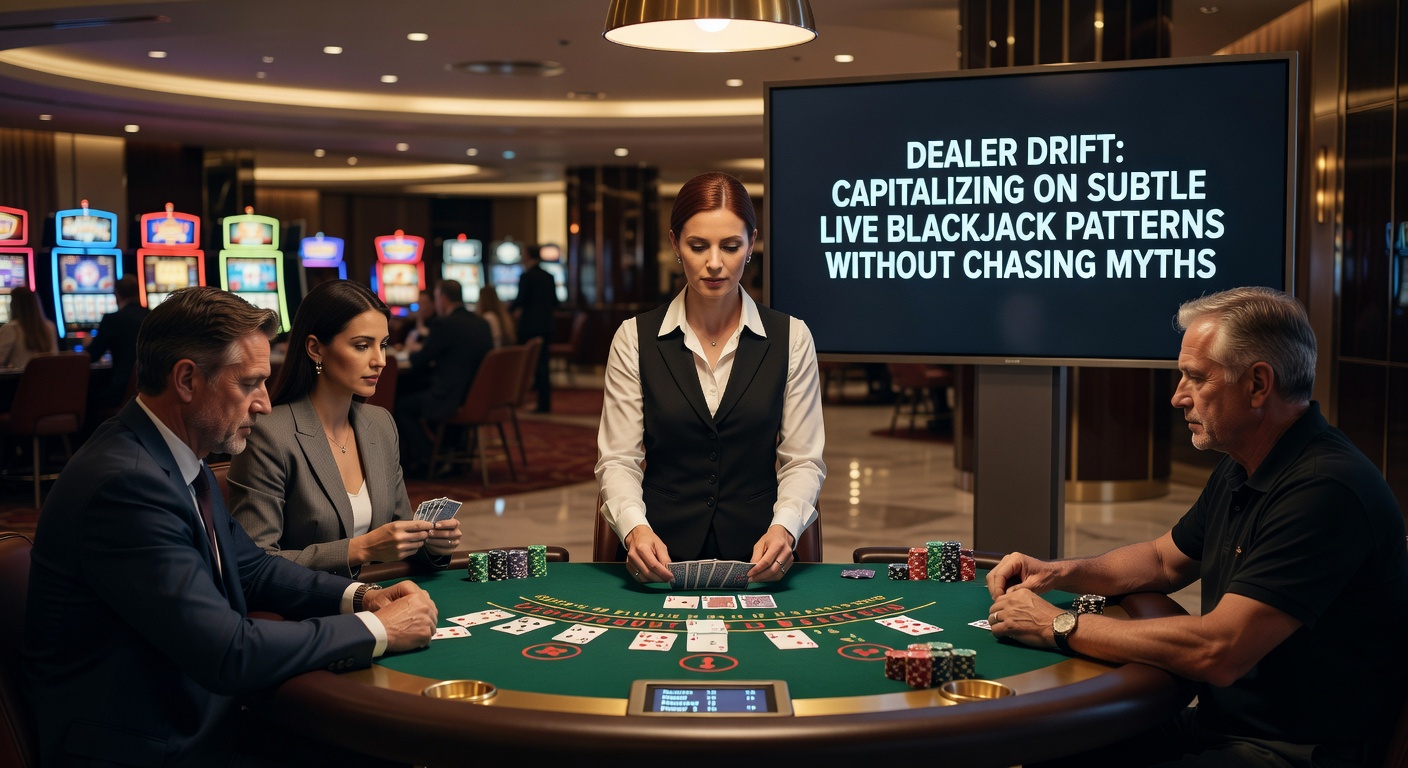 Close-up of a dealer's hand peeking at hole card during live blackjack, illustrating signature movements