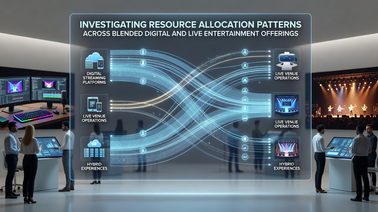Live venue interior with integrated digital screens and mobile app interfaces used for resource tracking in emerging entertainment markets