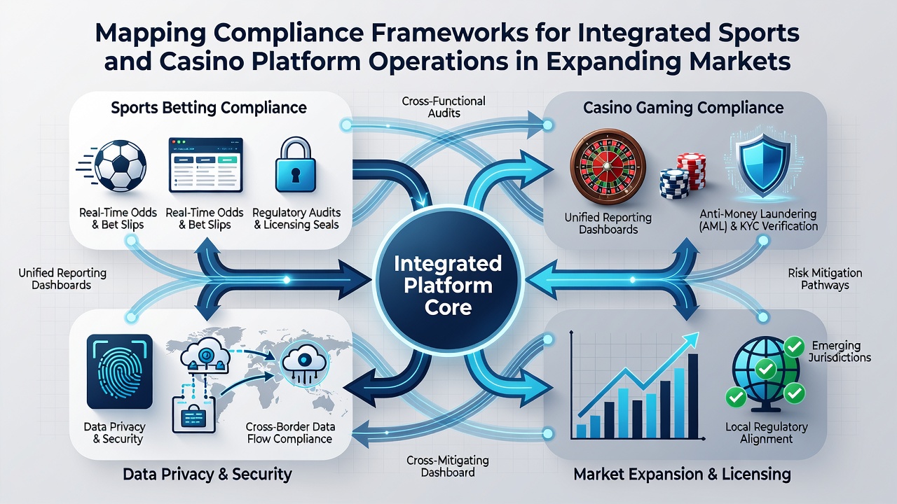 Chart illustrating regulatory synchronization points for multi-jurisdiction gaming platforms