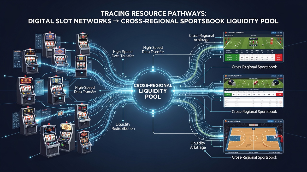 Cross-regional sportsbook liquidity pools connected to slot networks via data pathways